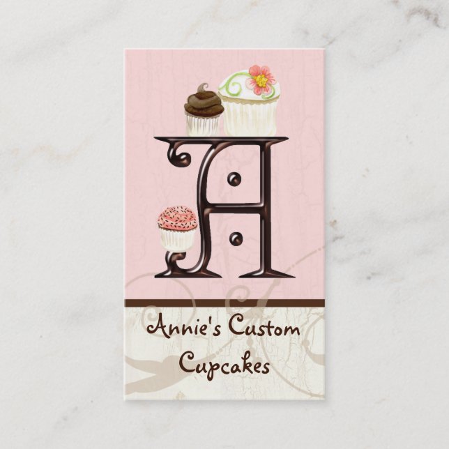 Letter A Monogram Dessert Bakery Business Cards (Front)