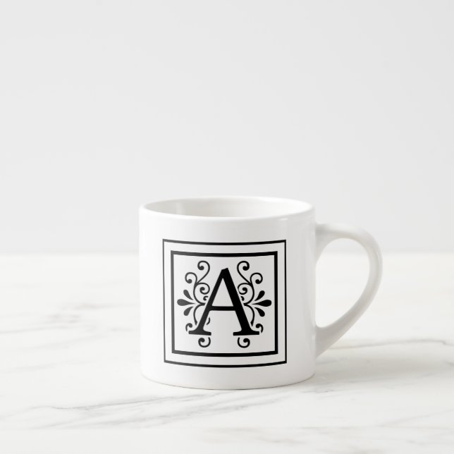Letter A Monogram Espresso Mug (Right)