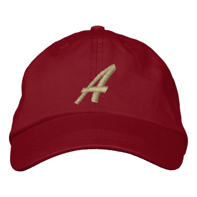 Letter A Monogram Initial Embroidered Embroidered Hat (Front)