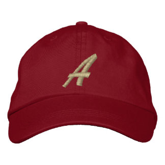 Letter A Monogram Initial Embroidered Hat