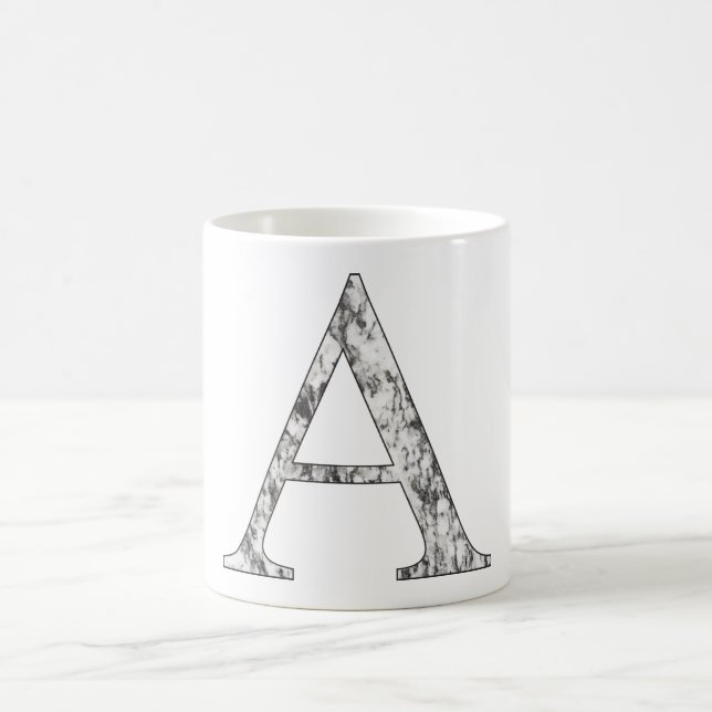 Letter A monogram initial Marble Alpha symbol Coffee Mug (Center)