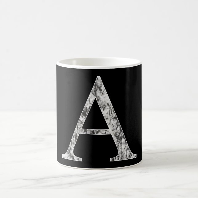 Letter A monogram initial Marble Alpha symbol Coffee Mug (Center)