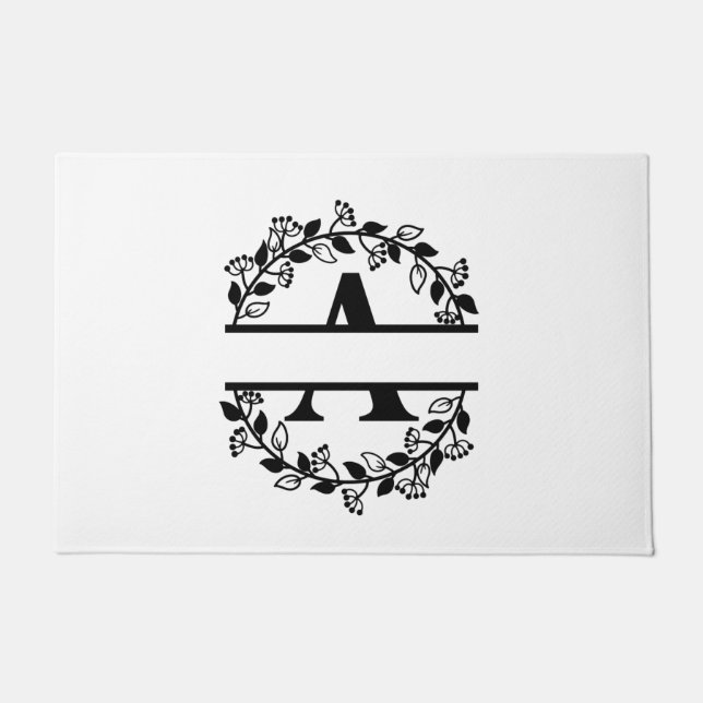Letter A Monogram Personalised Doormat (Front)