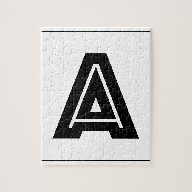 Letter A Monogram | Simple, Modern, Minimal Jigsaw Puzzle (Vertical)