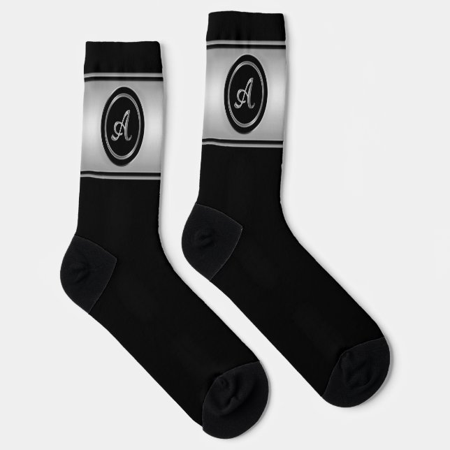 "Letter A" Monogram Socks (Right)