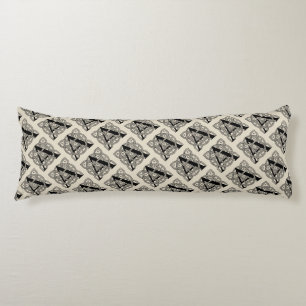 Letter A Monogram Vintage Celtic Knot Print Body Cushion
