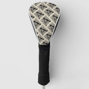 Letter A Monogram Vintage Celtic Knot Print Golf Head Cover