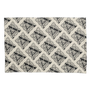 Letter A Monogram Vintage Celtic Knot Print Pillowcase