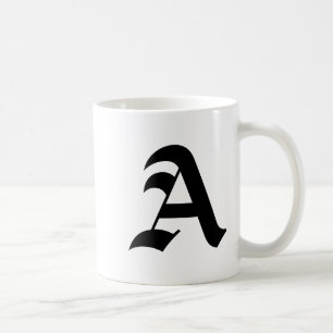 Letter A Mug-Old English Bold Coffee Mug