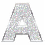 Letter A Photo Sculpture Decoration<br><div class="desc">Letter A silver faux glitter ornament</div>