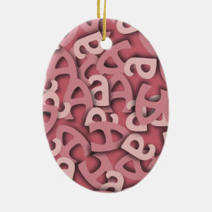 Letter A Pink Ceramic Tree Decoration