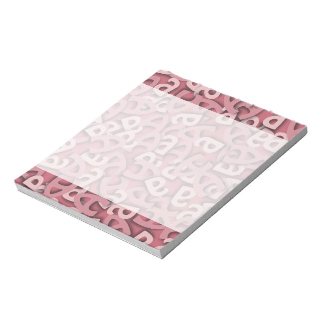 Letter A Pink Notepad (Rotated)