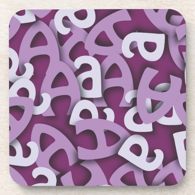 Letter A Purple Coaster (Front)
