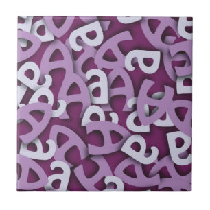 Letter A Purple Tile