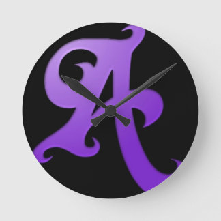 Letter A Round Clock