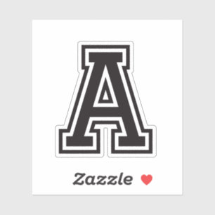 Letter A sporty college font alphabet