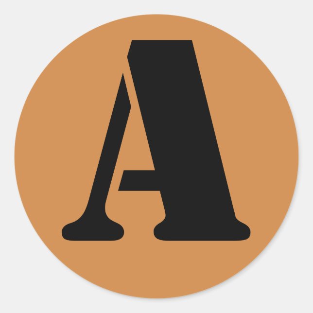 Letter A Stencil Alphabet by Janz Peru Gold Classic Round Sticker (Front)