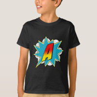 Letter A Superhero Name Comic Letter Retro Costume