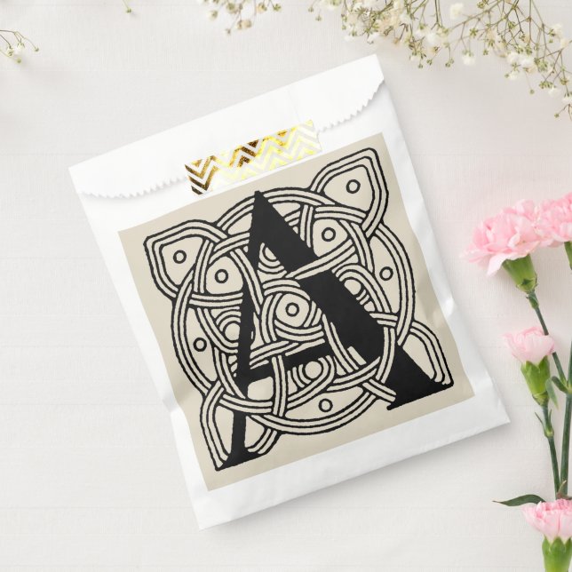 Letter A Vintage Celtic Knot Monogram Favour Bags (Sealed)