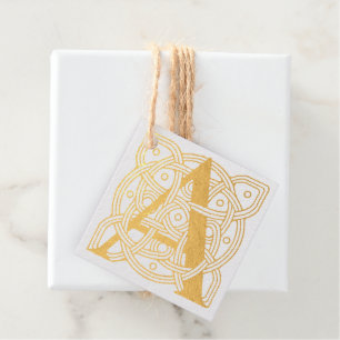 Letter A Vintage Celtic Knot Monogram Favour Tags