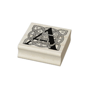 Letter A Vintage Celtic Knot Monogram Rubber Stamp