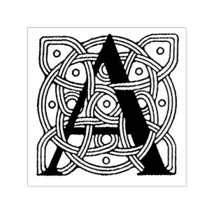 Letter A Vintage Celtic Knot Monogram Self-inking Stamp