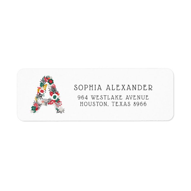 Letter A | Whimsical Floral Letter Monogram I (Front)