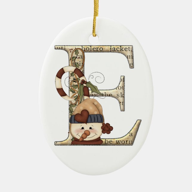 Letter Art - E - Christmas Ornament (Front)