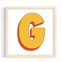 Letter Art Poster, G Monogram, Bold Type Initial