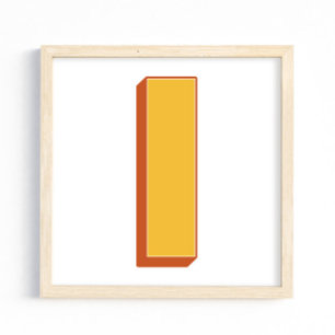 Letter Art Poster, I Monogram, Bold Type Initial Poster