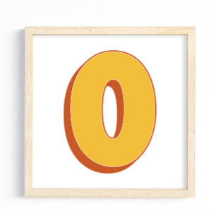 Letter Art Poster, O Monogram, Bold Type Initial Poster