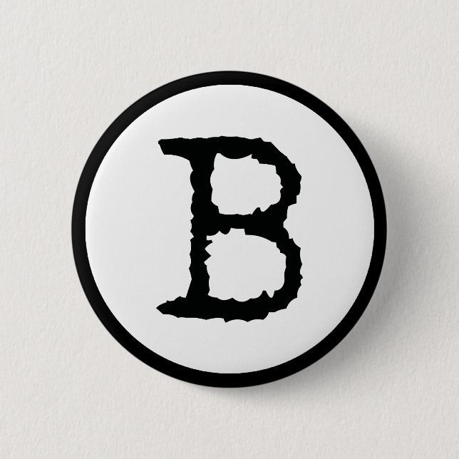 Letter B 6 Cm Round Badge (Front)