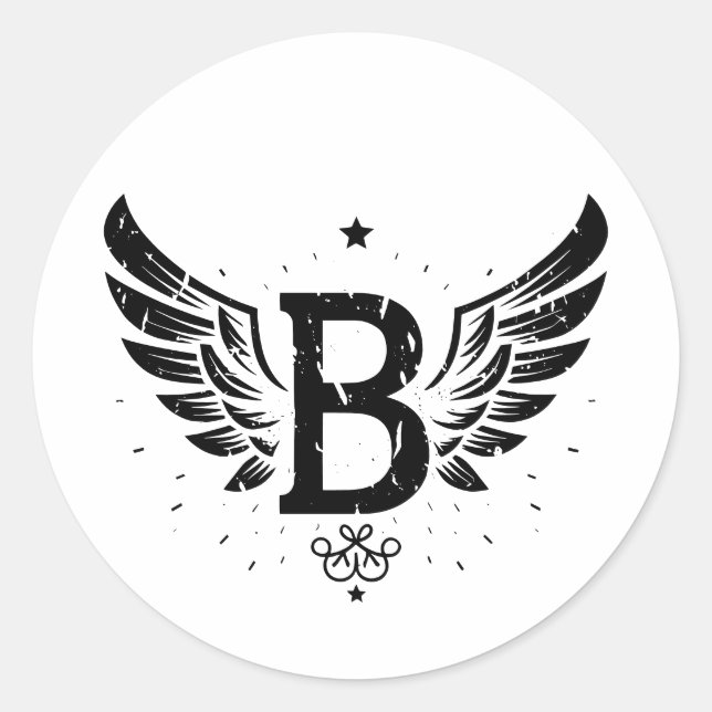 Letter B,  Alphabet B, Gift Classic Round Sticker (Front)