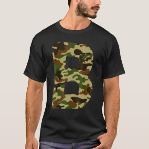 Letter B Capital Alphabet Camouflage Initial T-Shirt