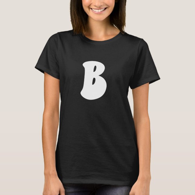 Letter B Capital Alphabet Team Groups Costume Matc T-Shirt (Front)