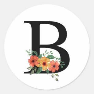 Letter B Classic Round Sticker