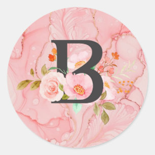 Letter B Classic Round Sticker