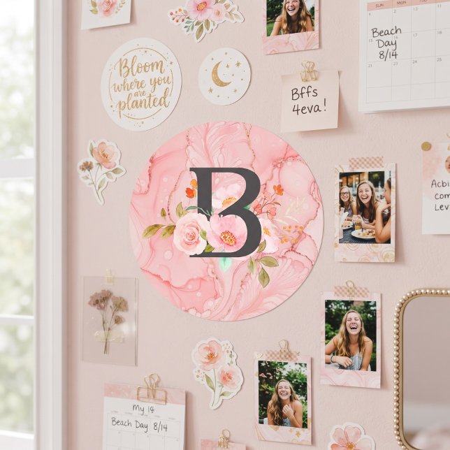 Letter B Classic Round Sticker (Creator Uploaded)