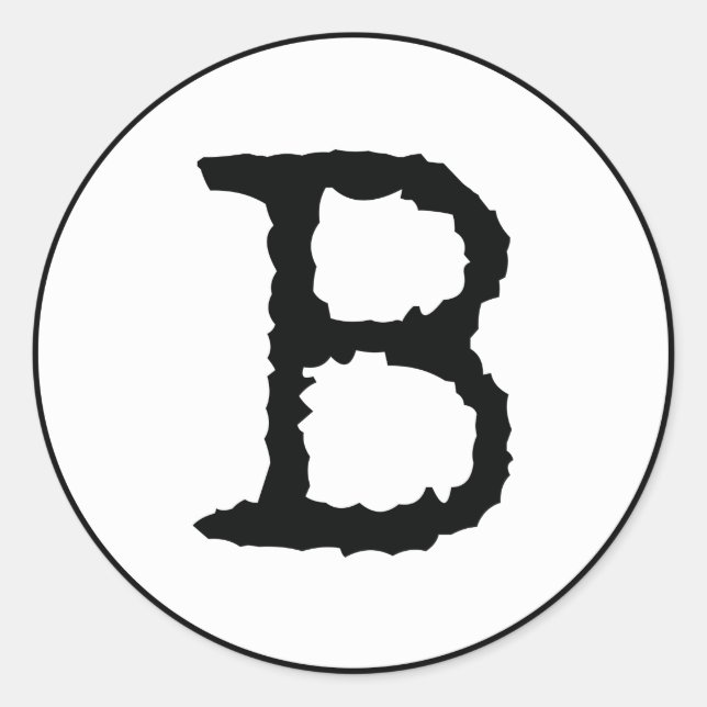 Letter B Classic Round Sticker (Front)