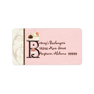 Letter B  Cupcake Business Address Mailing Labels