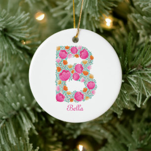 letter B customised ceramic ornament