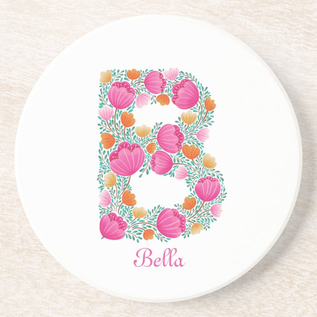 letter B customised sand stone costar  Coaster (Front)