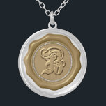 *~* Letter "B" Diamond GOLD Wax Seal Monogram Silver Plated Necklace<br><div class="desc">Energetically Enhanced Pendant The letter "B" GOLD faux WAX SEAL STAMP SILVER PLATED NECKLACE. SPARKLING WAX SEALS / STAMPS STICKERS - Great for a special envelope , party event celebration favors and more. The design is ELEGANT CLASSIC and RICH. The faux DIAMONDS give it a lovely SPARKLE... .as they should....</div>