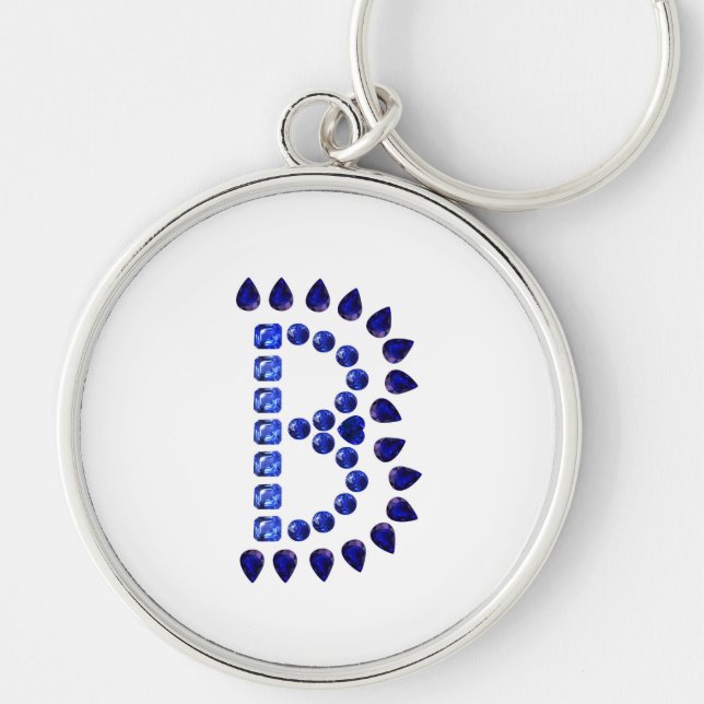 Letter B Gemstones Keychain (Front)