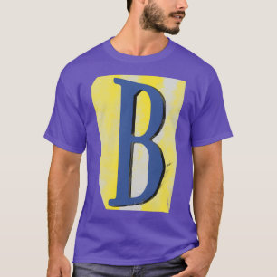 letter b graffiti blue and yellow T-Shirt