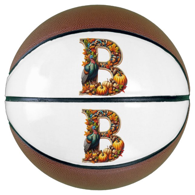 Letter B in Thanksgiving style Basketball (Front)