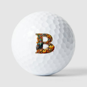 Letter B in Thanksgiving style Golf Balls