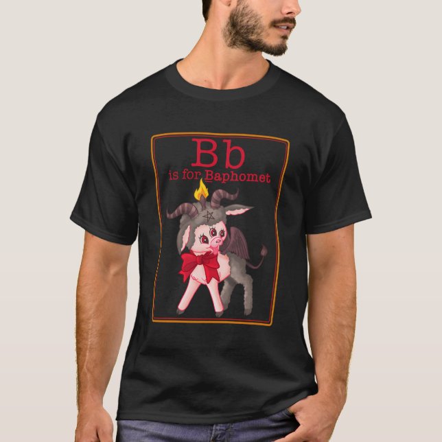 Letter B Is For A Cute Baphomet Card Satanic Game T-Shirt (Front)