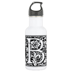 Letter B Mediaeval Monogram Art Nouveau 532 Ml Water Bottle