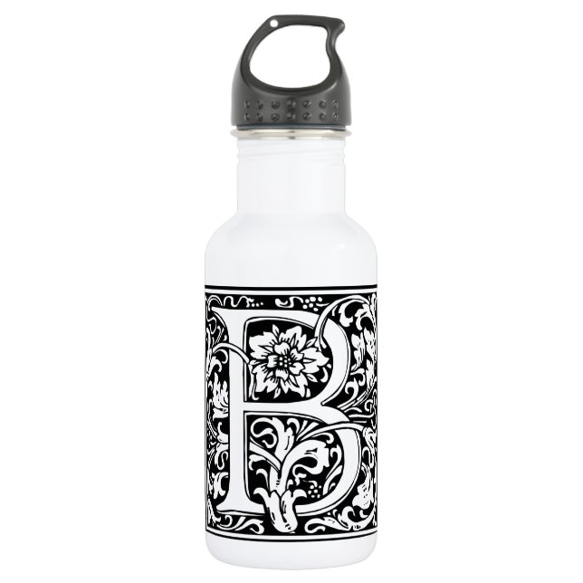 Letter B Mediaeval Monogram Art Nouveau 532 Ml Water Bottle (Front)